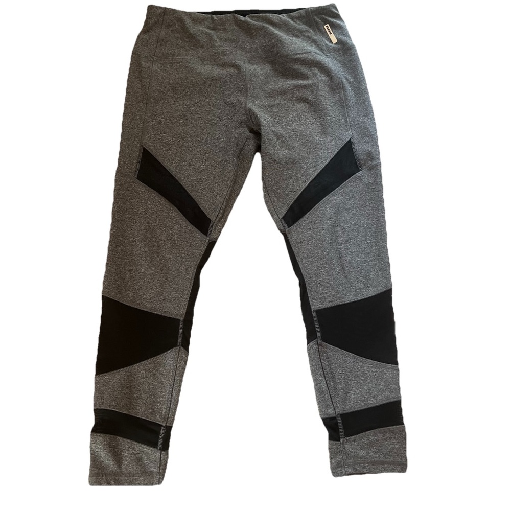 Reebok RBX Live Life Active Athletic Workout Leggings Gray Black Mesh Womens L